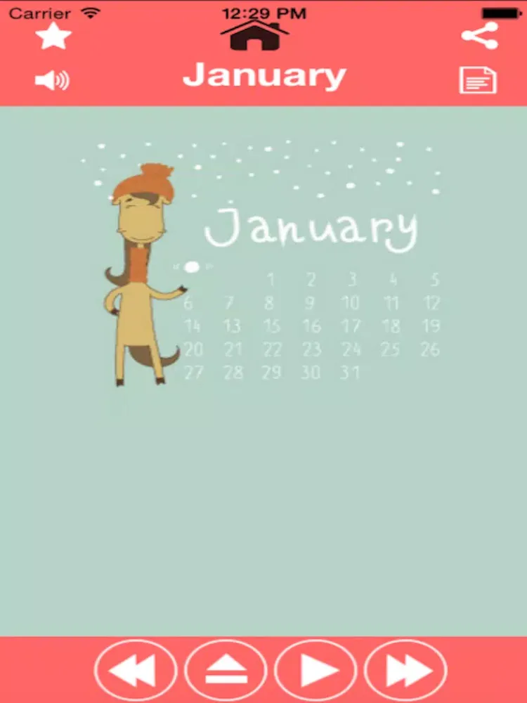 Kids Calendar 12 Months Of The Year Flash Cards Learning with Sounds iPad 應用截圖