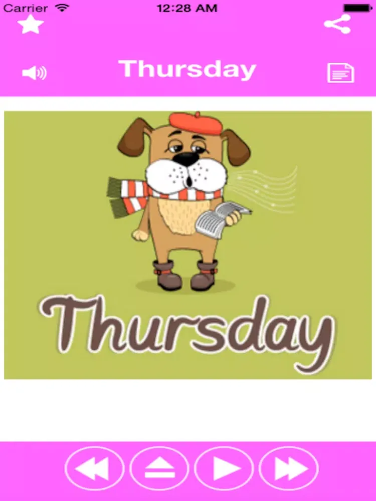 Captures d'écran de Days of Week with Sound - for preschool kids and babies using flashcards iPad 