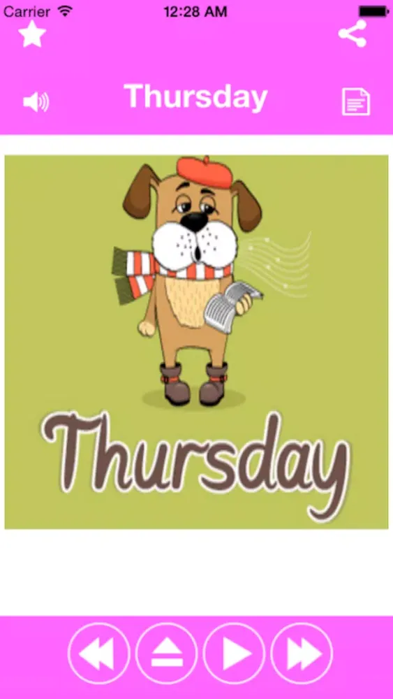 Captures d'écran de Days of Week with Sound - for preschool kids and babies using flashcards