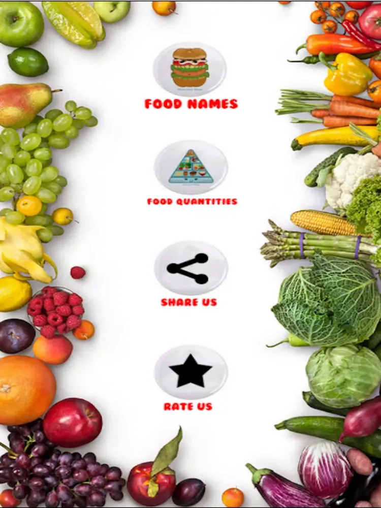 صور Name of Foods and Learn Quantities - The best food trivia Flashcard games iPad 