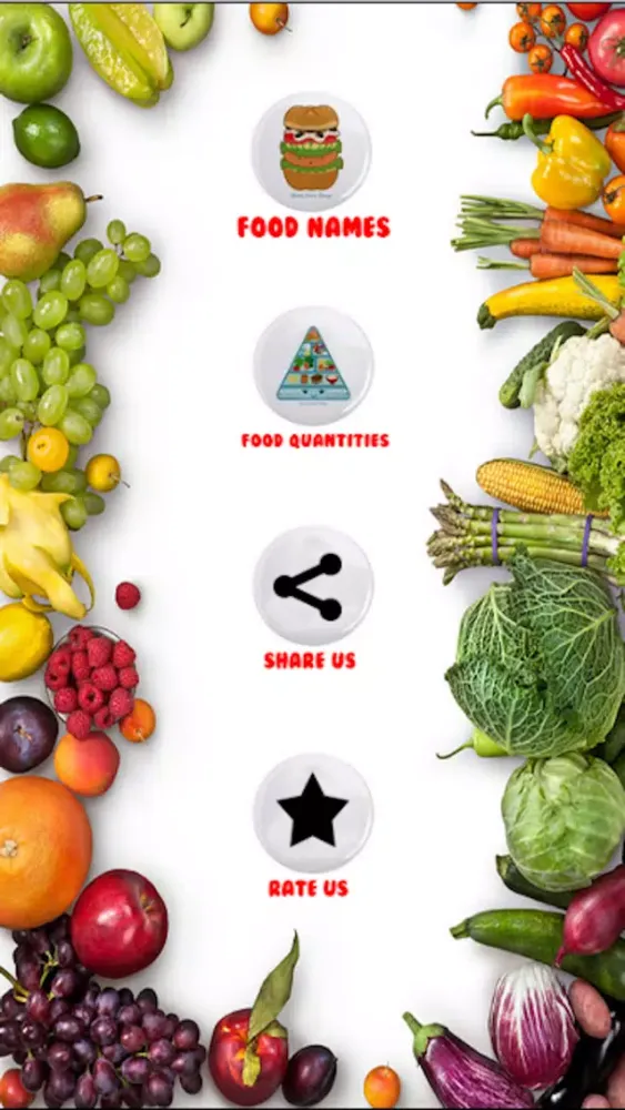 صور Name of Foods and Learn Quantities - The best food trivia Flashcard games