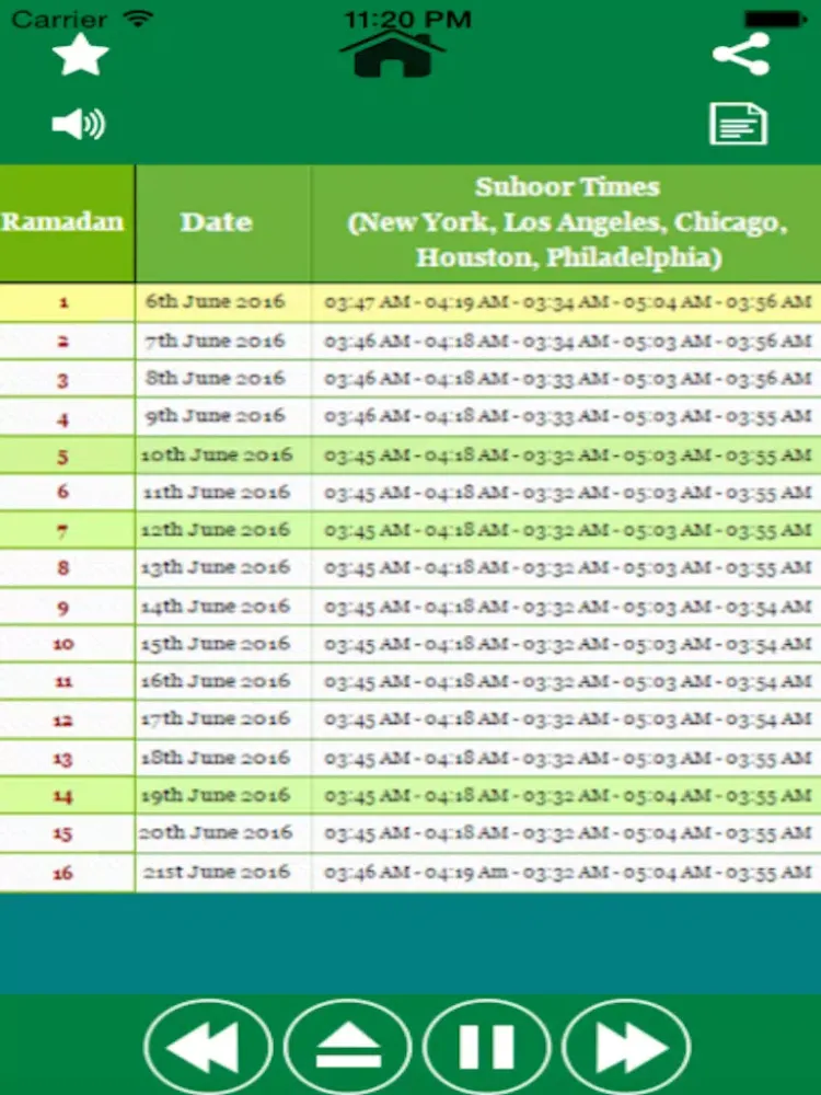 ภาพหน้าจอของ Ramadan Calendar 2016 for USA iPad 