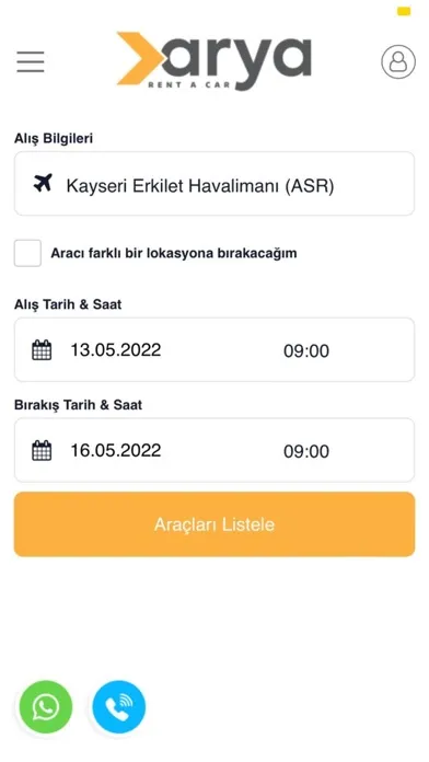 Arya Rent A Car Ekran Görüntüleri