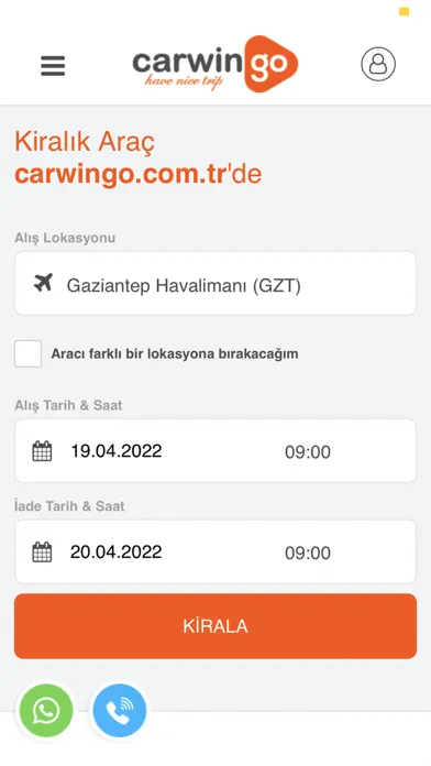 Zrzuty ekranu Carwingo Oto Kiralama