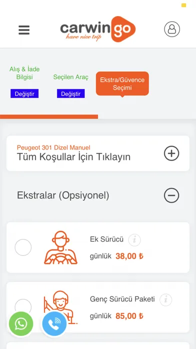 Zrzuty ekranu Carwingo Oto Kiralama