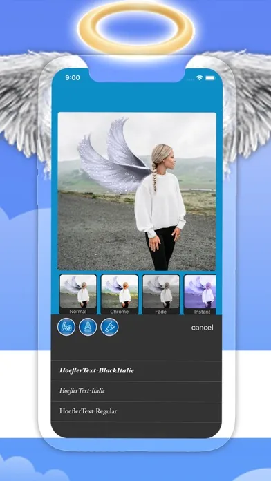 Tangkapan skrin Angel Wings - Text on Photo