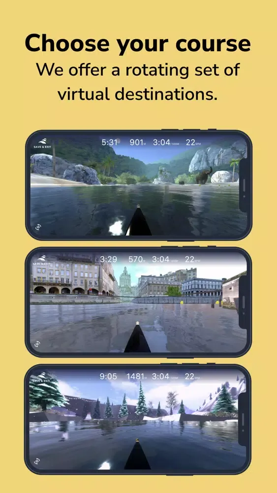 Capturas de tela do ic.row – indoor rowing
