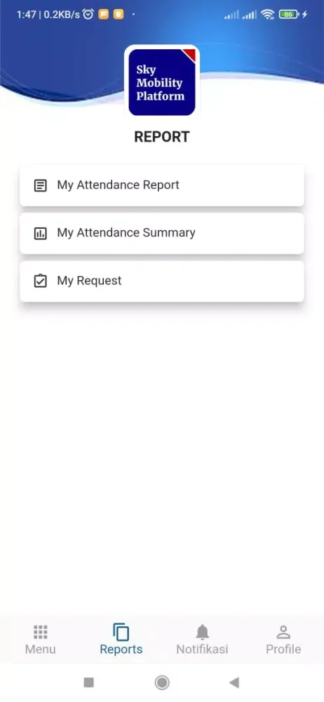 Sky Mobility Platform Screenshots