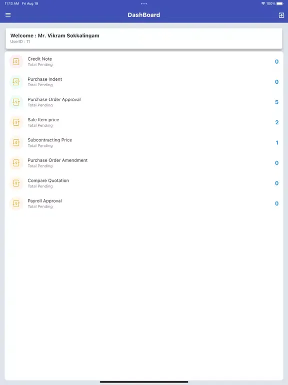 Zrzuty ekranu Integra Approval App iPad 