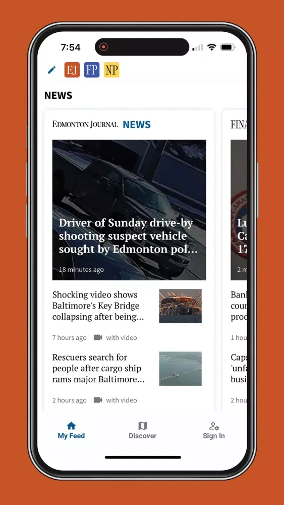 Capturas de pantalla de Edmonton Journal