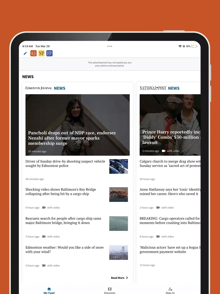 Capturas de pantalla de Edmonton Journal