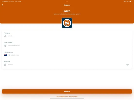 iNeed Services iPad  স্ক্রিনশট