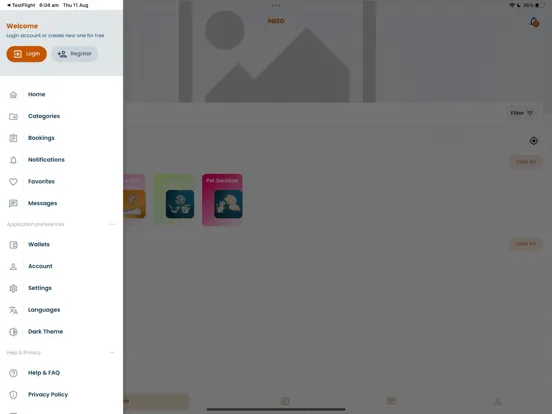 iNeed Services iPad  স্ক্রিনশট