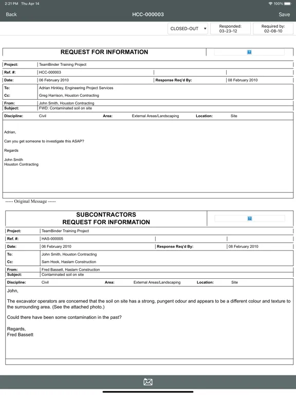 InEight Document iPad  स्क्रीनशॉट