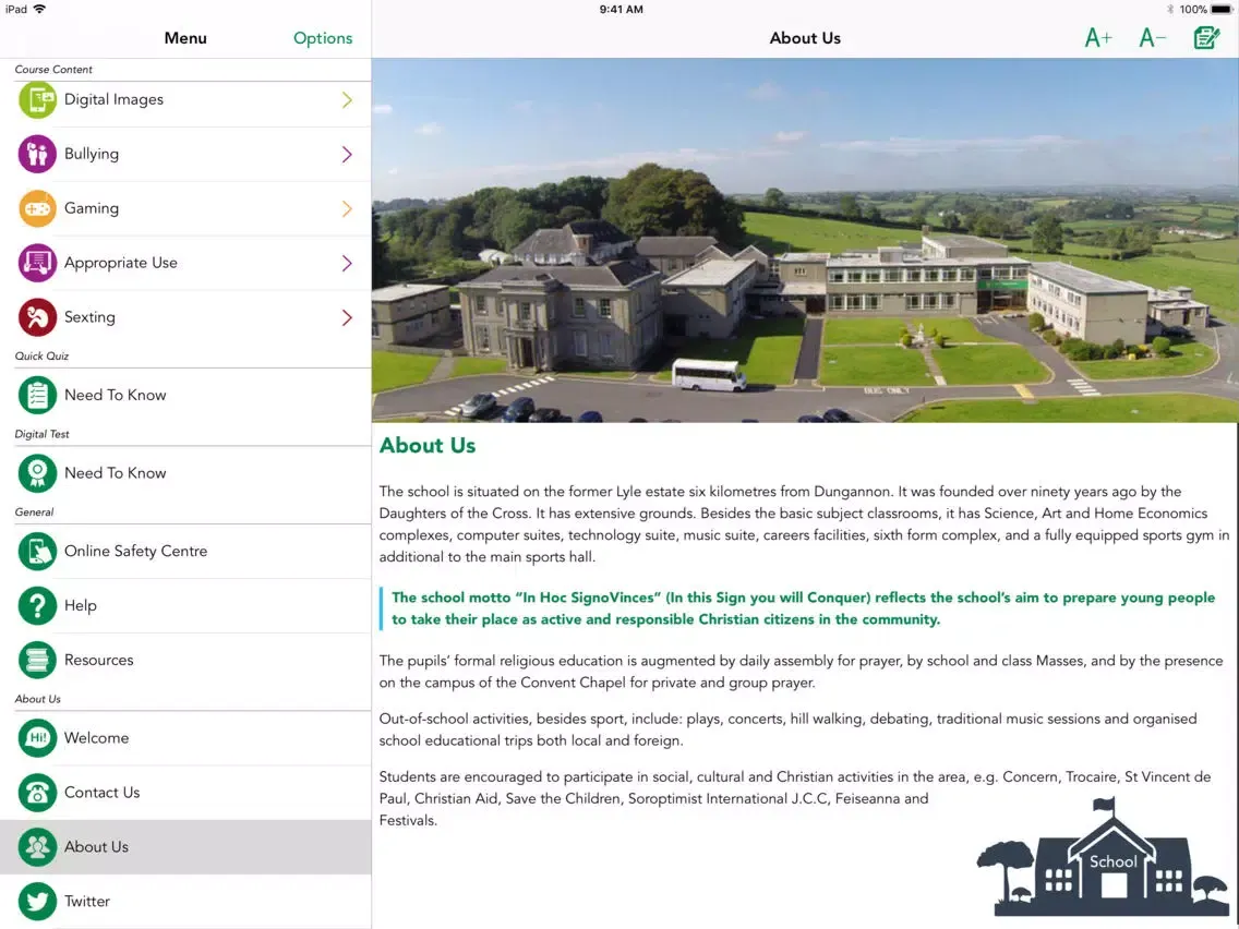 Capturas de tela do St Joseph's Grammar iPad 