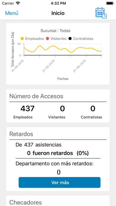 Capturas de tela do Checador biométrico