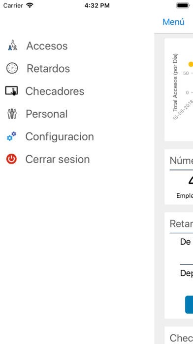 Capturas de tela do Checador biométrico