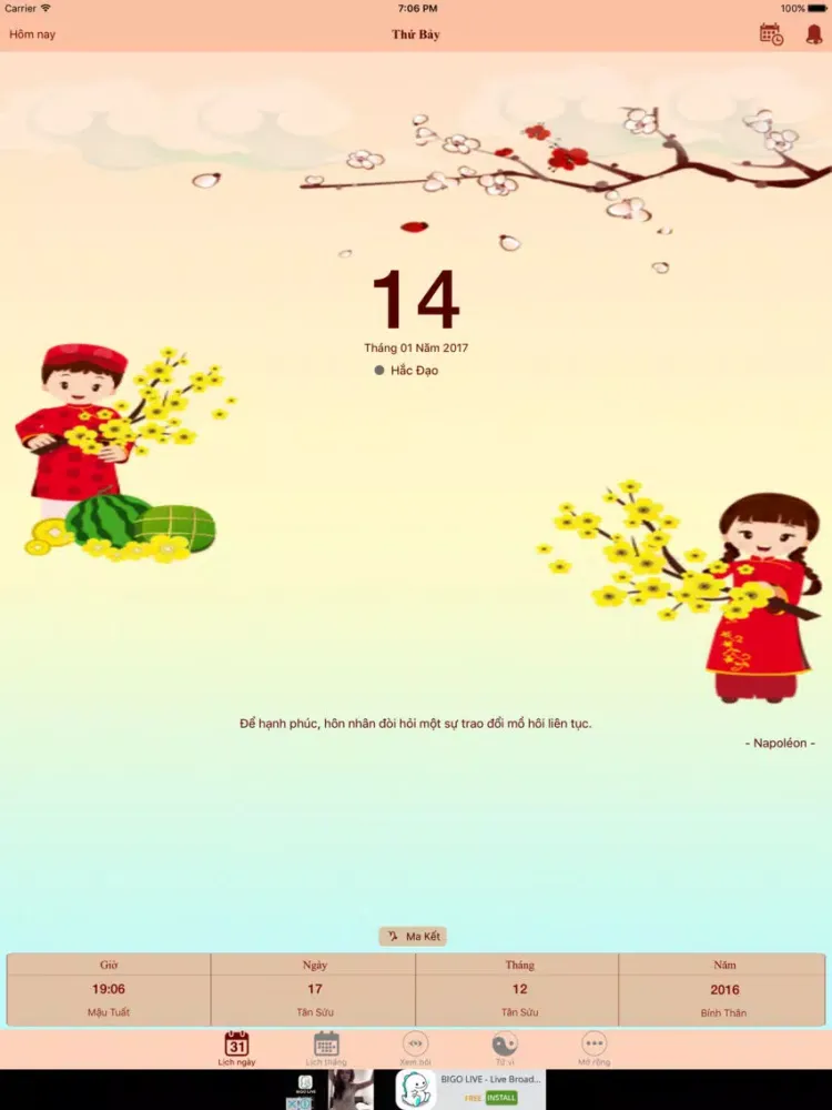 Ảnh chụp màn hình của Lịch Vạn Niên 2017: Âm Dương Việt - Tử Vi Trọn Đời iPad 
