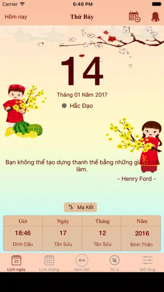 Ảnh chụp màn hình của Lịch Vạn Niên 2017: Âm Dương Việt - Tử Vi Trọn Đời
