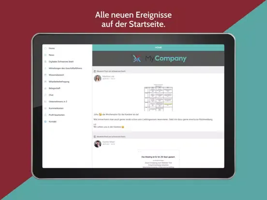 MyCompany-App iPad  Screenshots