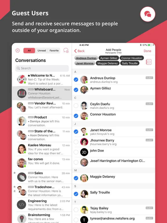 NetSfere Secure Messaging iPad 应用截图