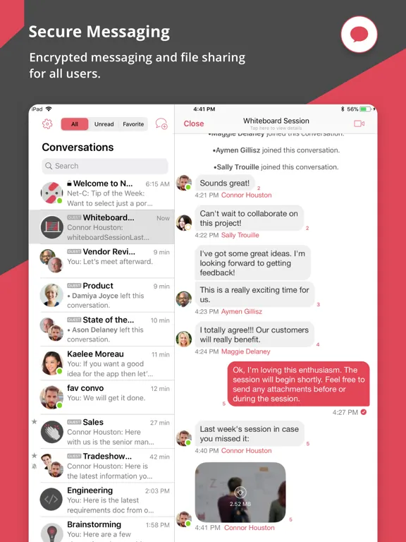 NetSfere Secure Messaging iPad 应用截图
