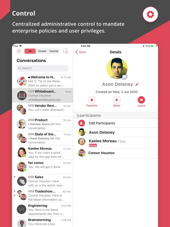 NetSfere Secure Messaging iPad 应用截图