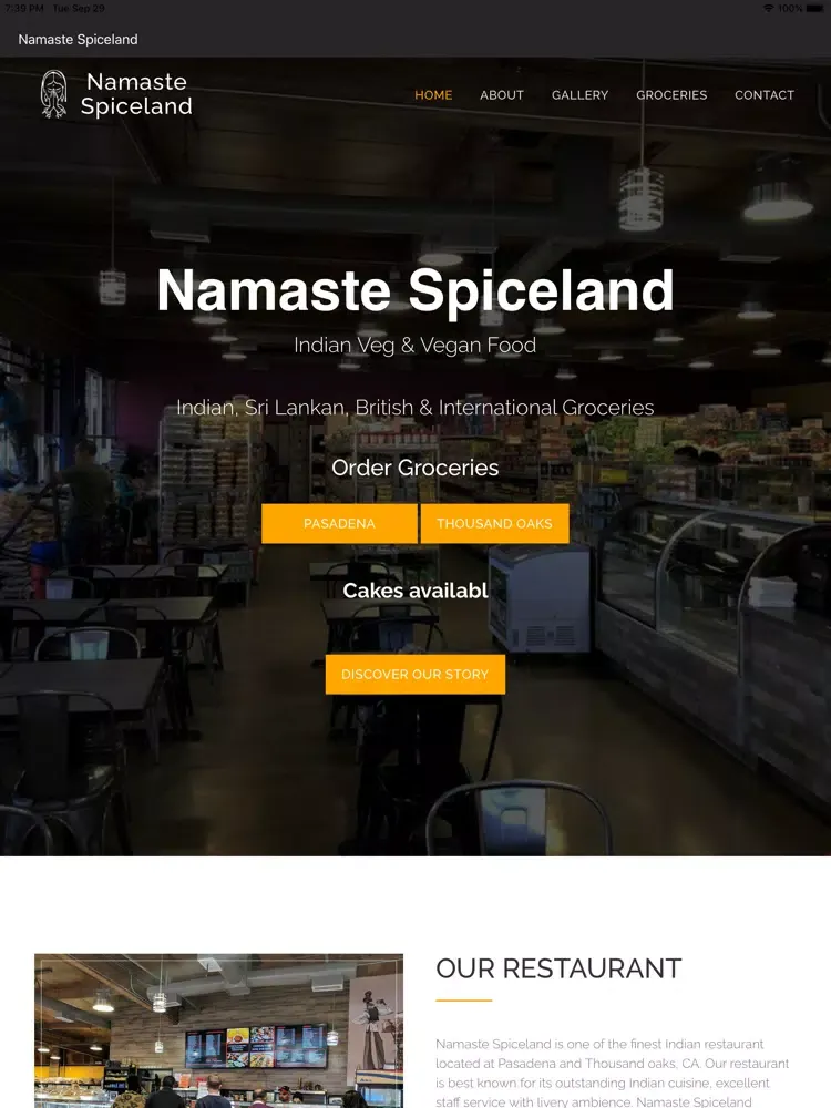 Ảnh chụp màn hình của Namaste Spiceland iPad 