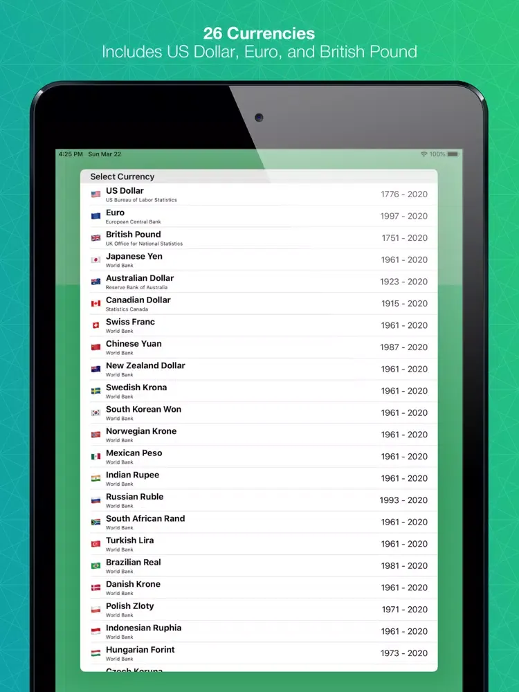 Inflation Calculator Pro iPad  스크린샷