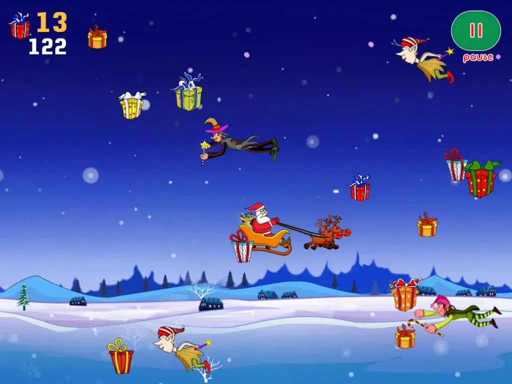 Flying Santa Claus – Saving Christmas tree gifts for children’s and family iPad  Screenshots