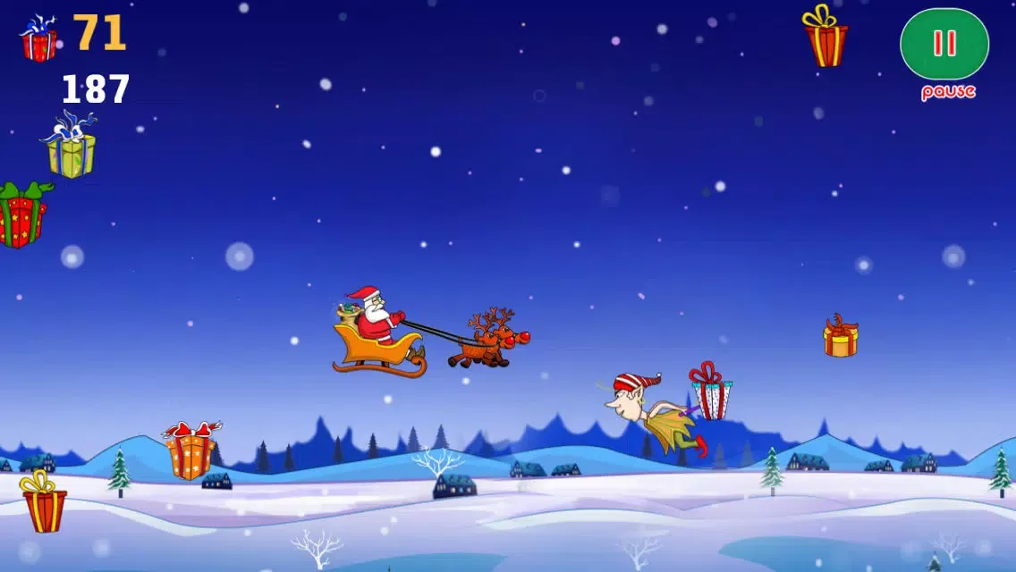Flying Santa Claus – Saving Christmas tree gifts for children’s and family Screenshots