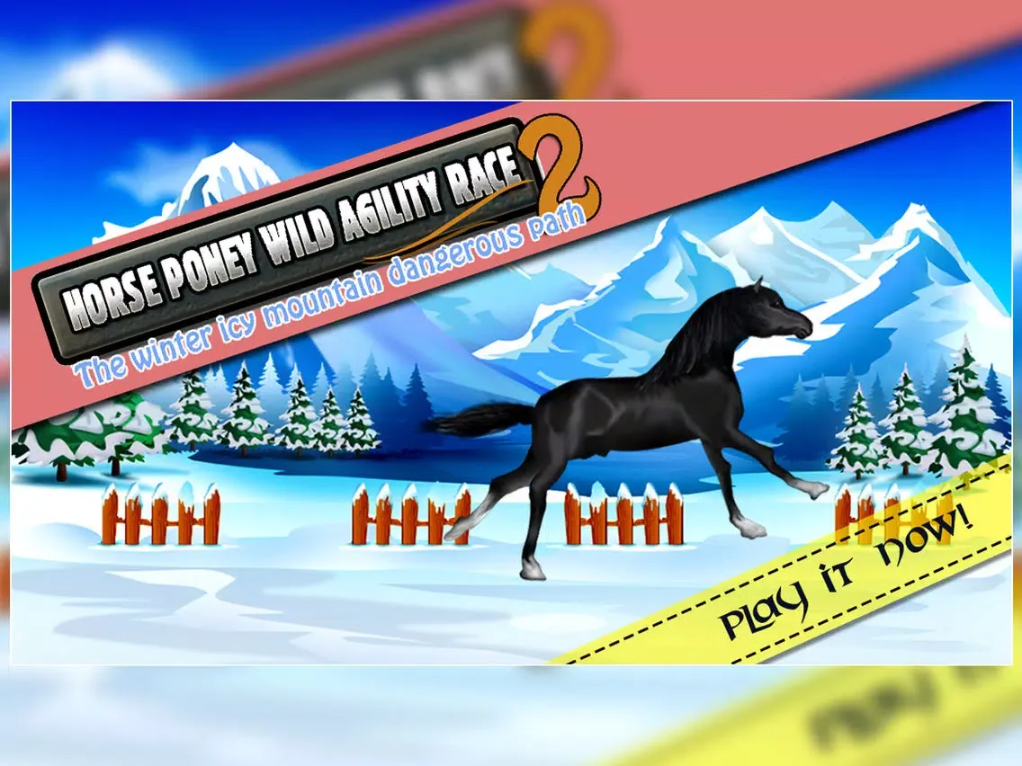 Horse Poney Wild Agility Race 2 : The winter icy mountain dangerous path - Free iPad  スクリーンショット