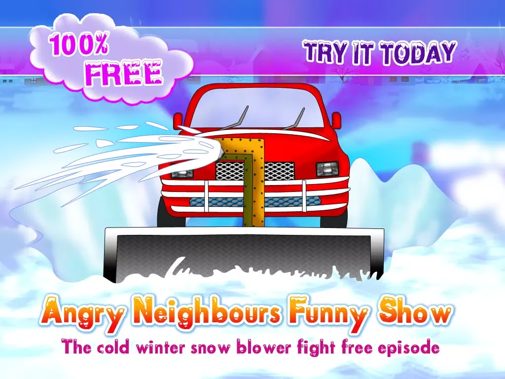 Angry Neighbours Funny Show – The cold winter snow blower fight free episode iPad  স্ক্রিনশট