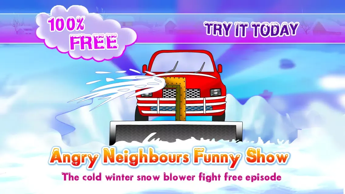 Angry Neighbours Funny Show – The cold winter snow blower fight free episode স্ক্রিনশট