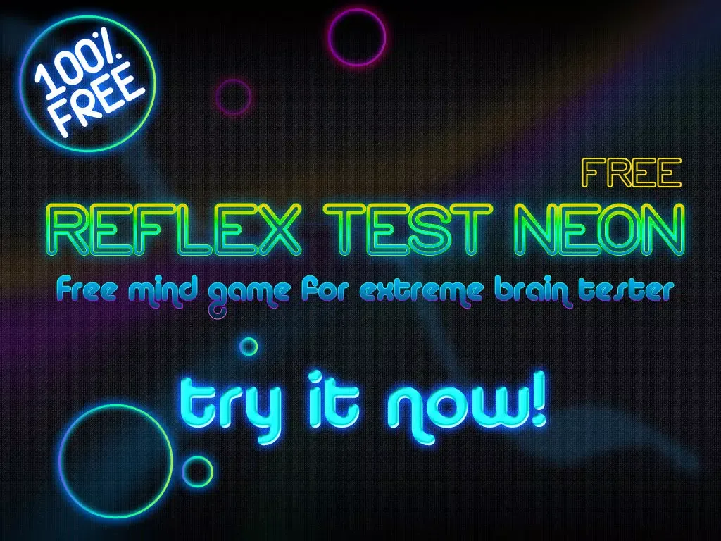Reflex Test Neon – Free mind game for extreme brain tester iPad  Screenshots