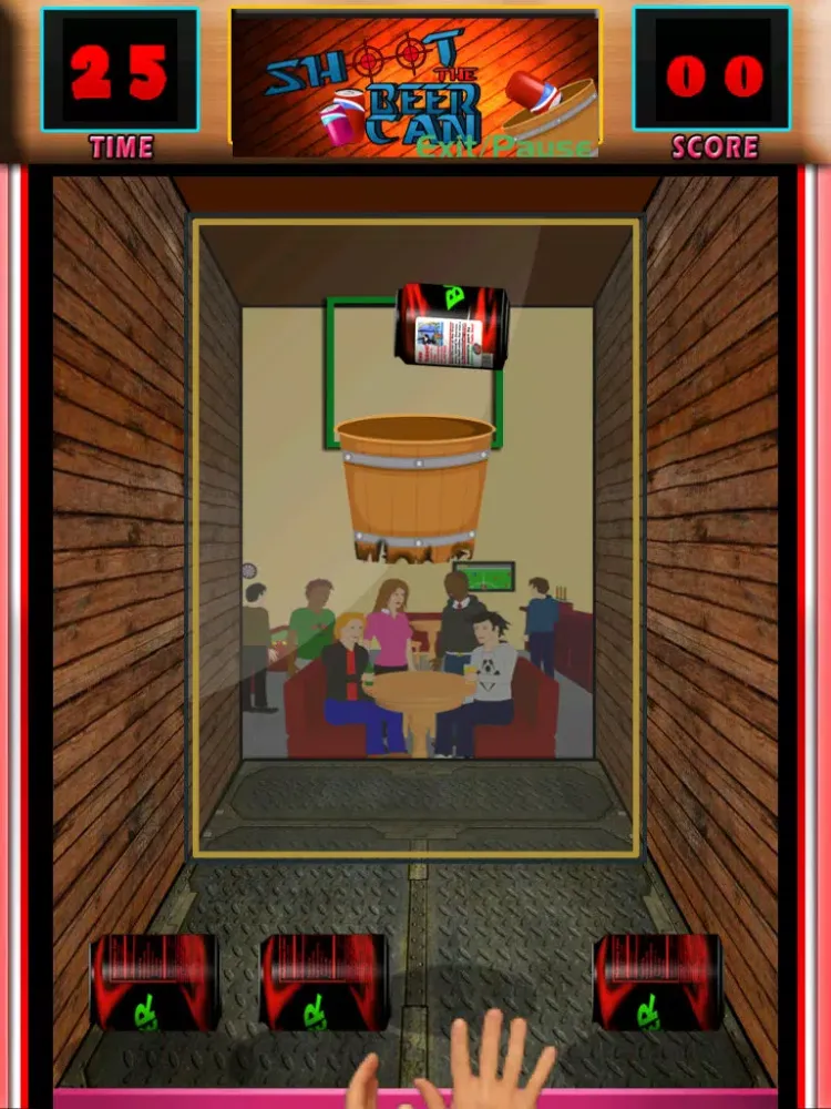 Shoot the beer can to the barman for another run - Free Edition iPad  スクリーンショット