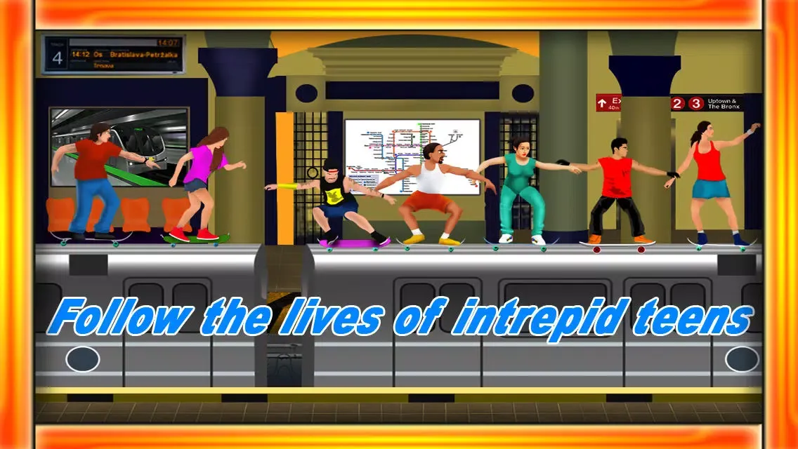 Tangkapan skrin Skate Subway Stunts : The wild rail ride race - Free Edition