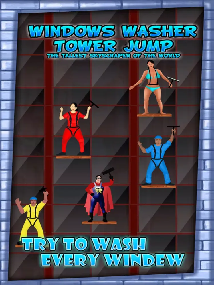 Ảnh chụp màn hình của Windows Washer Tower Jump : The tallest skyscraper of the world - Free Edition iPad 