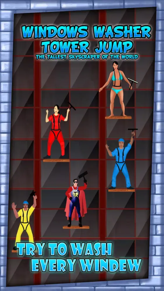 Ảnh chụp màn hình của Windows Washer Tower Jump : The tallest skyscraper of the world - Free Edition