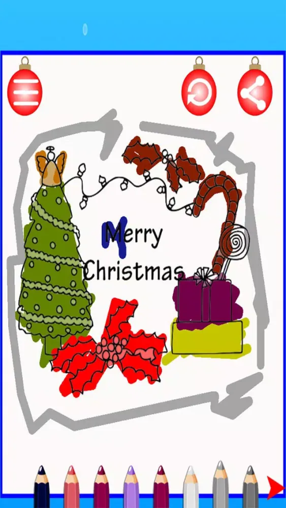 Christmas Color Pages Kids Game स्क्रीनशॉट