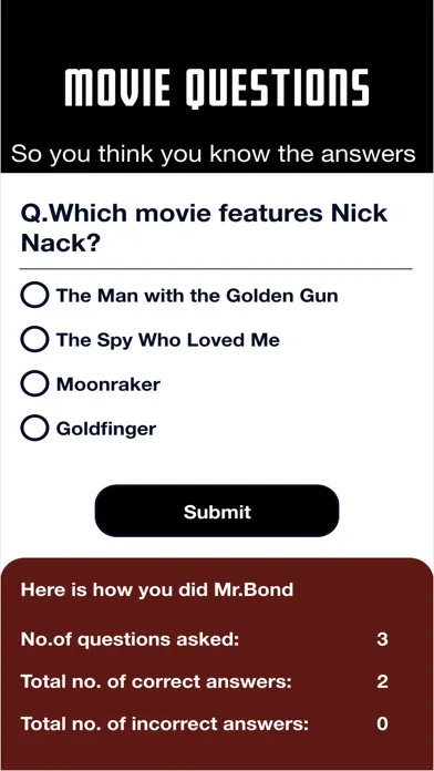 Bond Trivia Ekran Görüntüleri