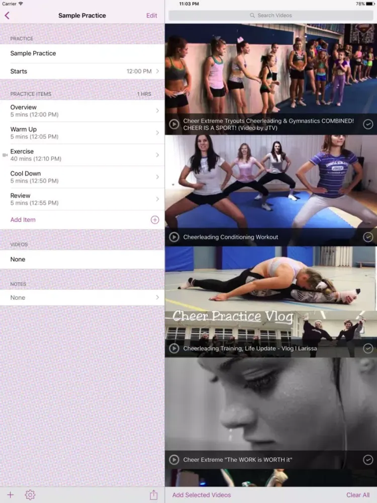 Capturas de pantalla de InfiniteCheerleading Practice Planner iPad 