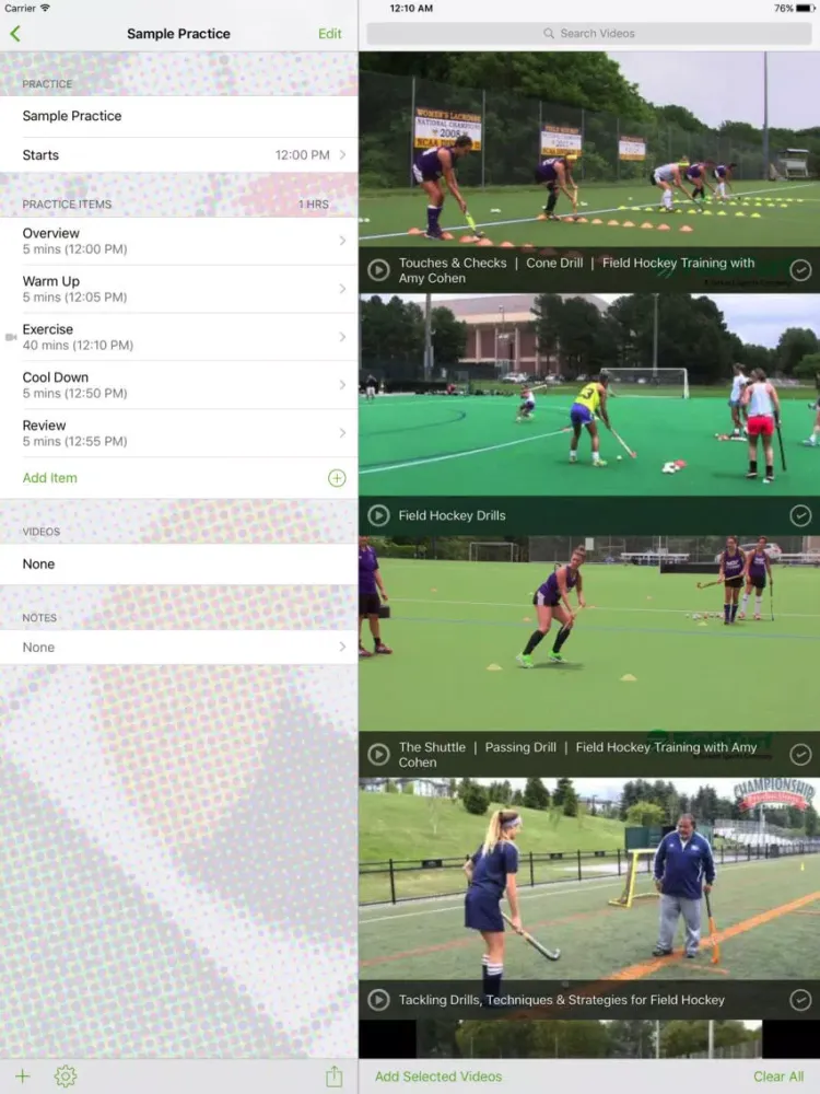 InfiniteFieldHockey Practice Planner iPad  سکرین شاٹس