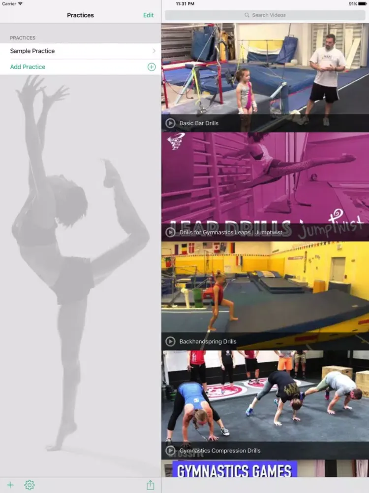 InfiniteGymnastics Practice Planner iPad 应用截图