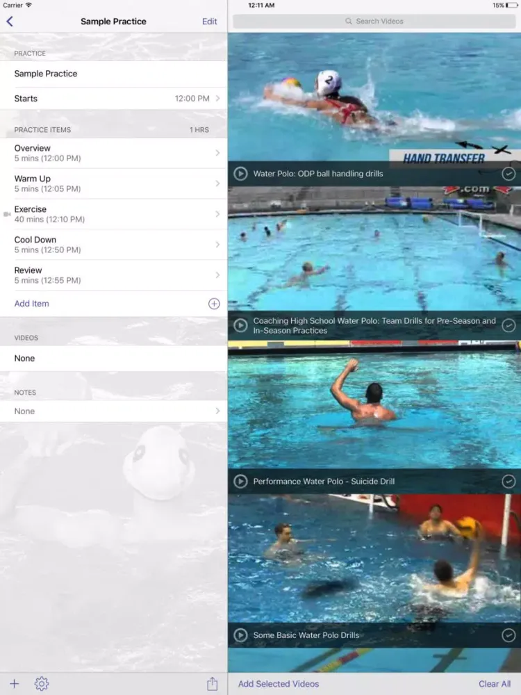 Zrzuty ekranu InfiniteWaterPolo Practice Planner iPad 
