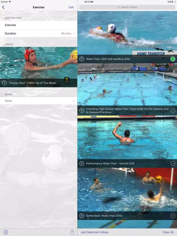 Zrzuty ekranu InfiniteWaterPolo Practice Planner iPad 