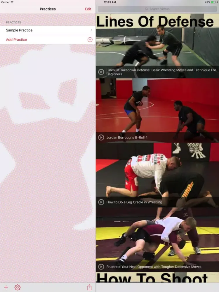InfiniteWrestling Practice Planner iPad  Screenshots