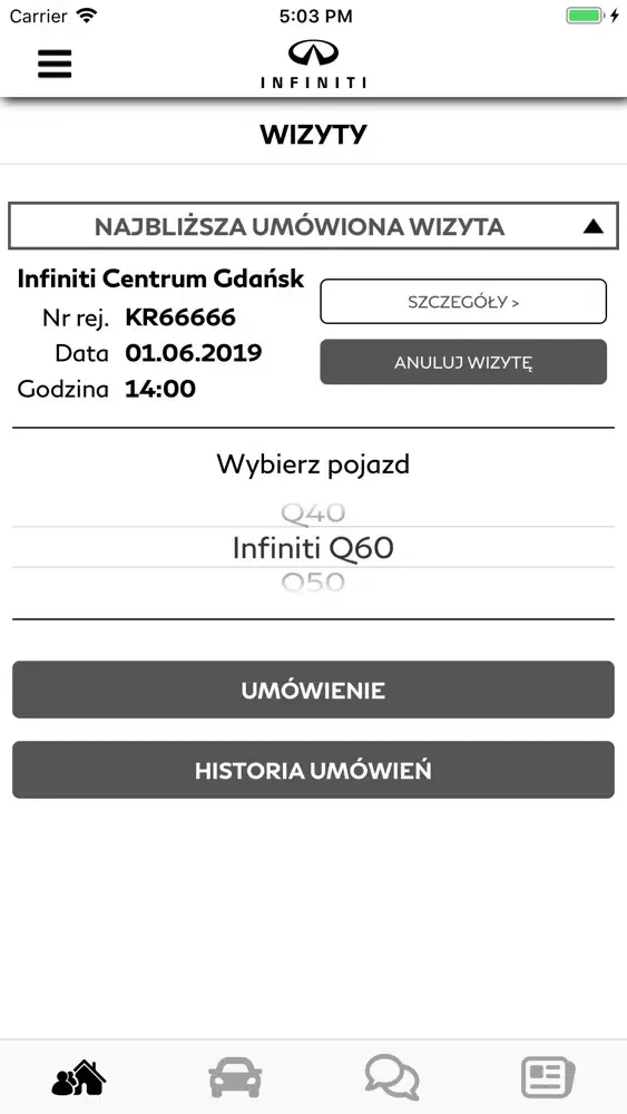 Infiniti Wizyty स्क्रीनशॉट