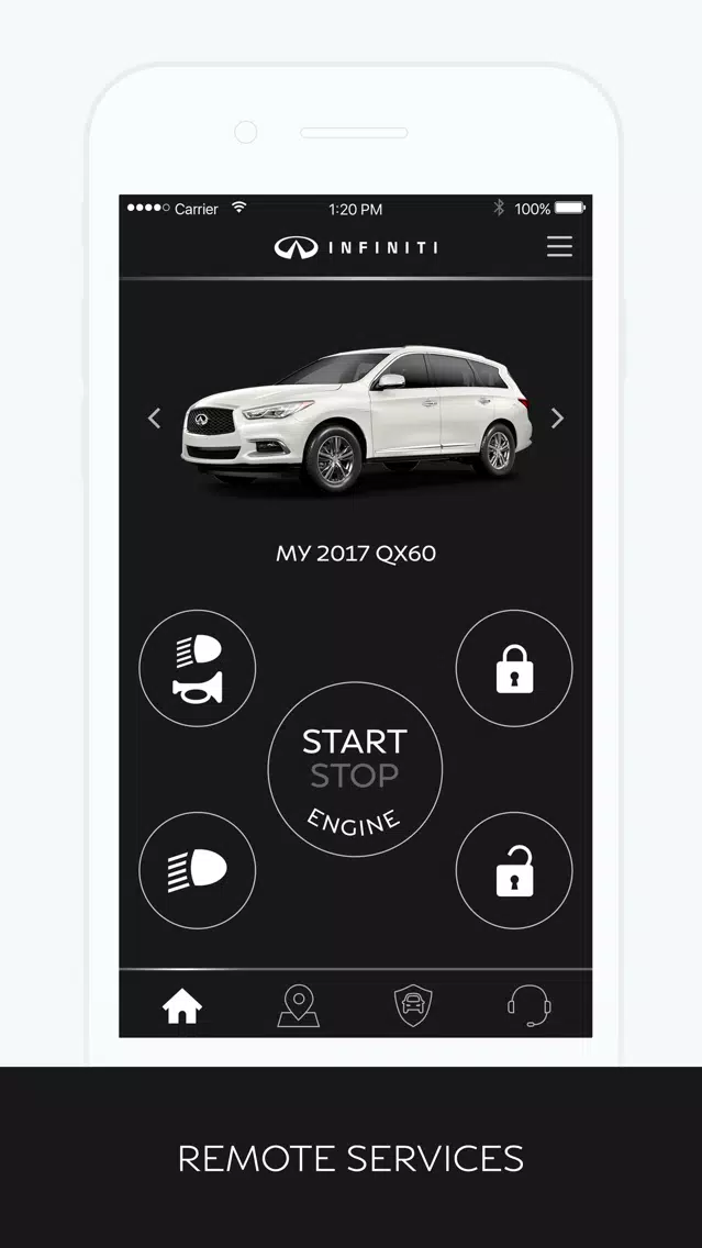 Tangkapan skrin INFINITI InTouch™ Services