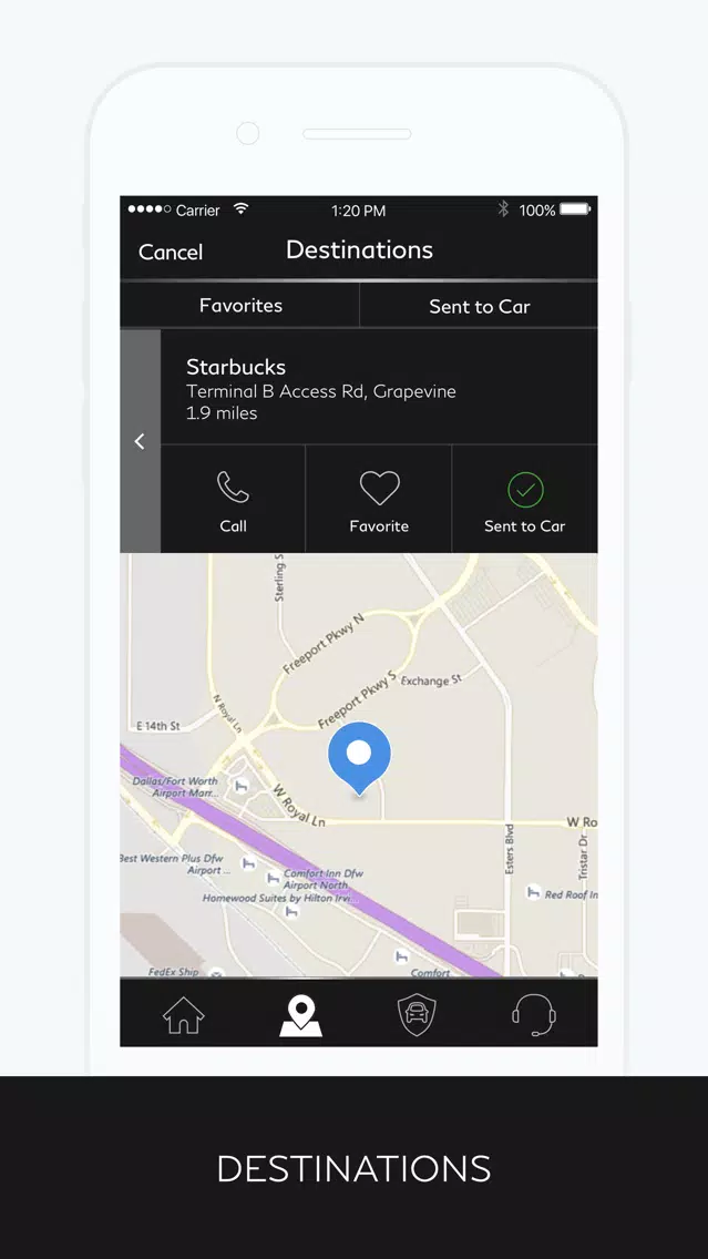 Tangkapan skrin INFINITI InTouch™ Services
